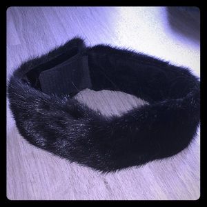 Genuine Black Fox Fur Head Band